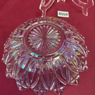 10 1/2â€ 1960â€™s Federal carnival glass- star flower bowl