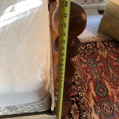 Antique Handmade Rope Bed Converted wFrame  (Needs TLC) with Sealy Posturepedic Mattress & Boxspring -Lot 242