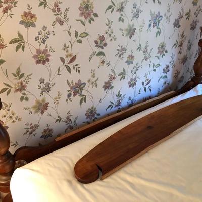 Antique Handmade Rope Bed Converted wFrame  (Needs TLC) with Sealy Posturepedic Mattress & Boxspring -Lot 242