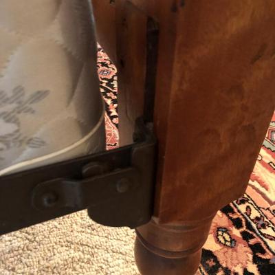 Antique Handmade Rope Bed Converted wFrame  (Needs TLC) with Sealy Posturepedic Mattress & Boxspring -Lot 242