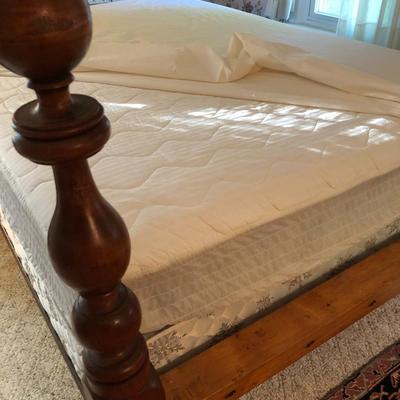 Antique Handmade Rope Bed Converted wFrame  (Needs TLC) with Sealy Posturepedic Mattress & Boxspring -Lot 242