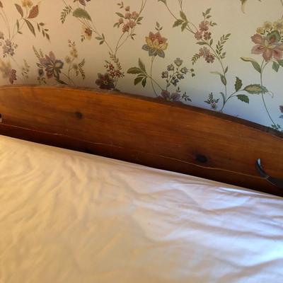 Antique Handmade Rope Bed Converted wFrame  (Needs TLC) with Sealy Posturepedic Mattress & Boxspring -Lot 242
