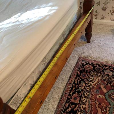 Antique Handmade Rope Bed Converted wFrame  (Needs TLC) with Sealy Posturepedic Mattress & Boxspring -Lot 242