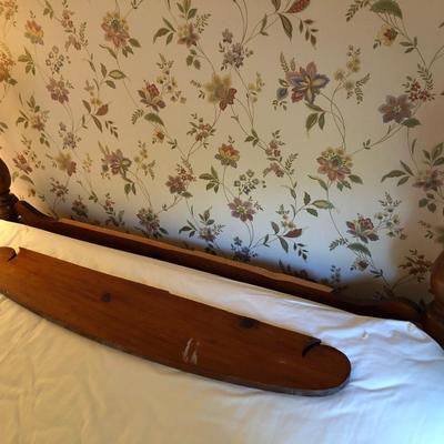 Antique Handmade Rope Bed Converted wFrame  (Needs TLC) with Sealy Posturepedic Mattress & Boxspring -Lot 242