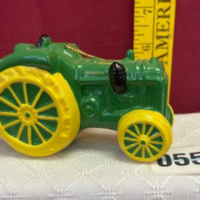 Vtg John Deere ceramic tractor ornament