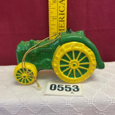 Vtg John Deere ceramic tractor ornament