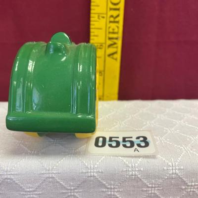 Vtg John Deere ceramic tractor ornament
