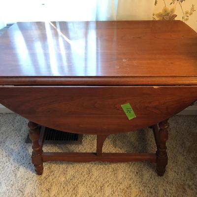 Oval Wooden Drop Leaf Side Table -Lot 243