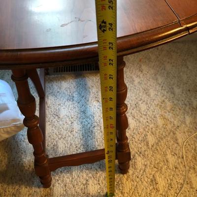 Oval Wooden Drop Leaf Side Table -Lot 243