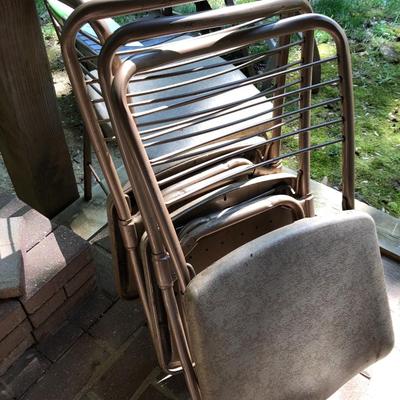 Four 1950s Mid Century Cosco Hamilton Folding Metal Chairs (Metal Gate Leg) -Lot 171