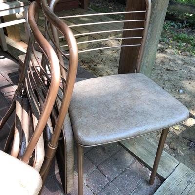 Four 1950s Mid Century Cosco Hamilton Folding Metal Chairs (Metal Gate Leg) -Lot 171