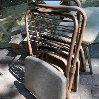 Four 1950s Mid Century Cosco Hamilton Folding Metal Chairs (Metal Gate Leg) -Lot 171