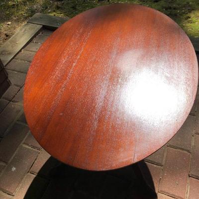 Antique Wooden Glass Top Oval Table (Feet Damaged) -Lot 245