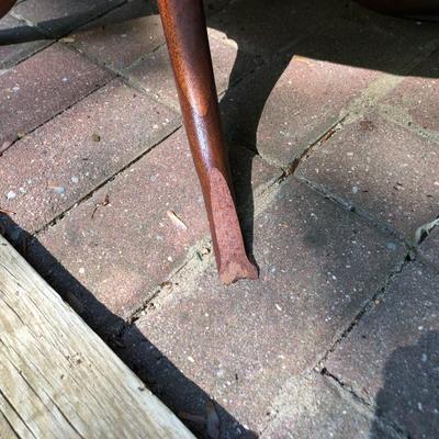 Antique Wooden Glass Top Oval Table (Feet Damaged) -Lot 245