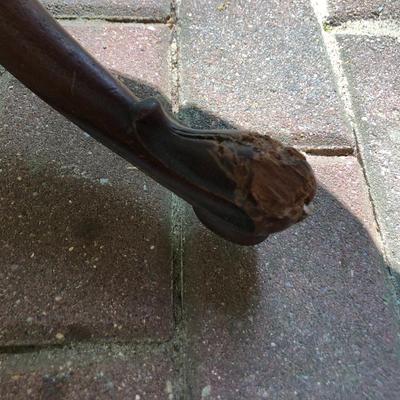 Antique Wooden Glass Top Oval Table (Feet Damaged) -Lot 245