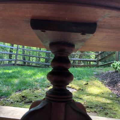 Antique Wooden Glass Top Oval Table (Feet Damaged) -Lot 245