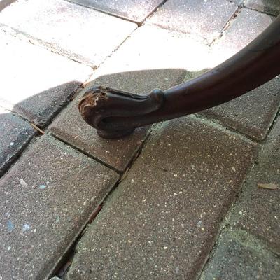 Antique Wooden Glass Top Oval Table (Feet Damaged) -Lot 245