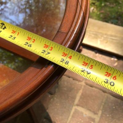 Antique Wooden Glass Top Oval Table (Feet Damaged) -Lot 245