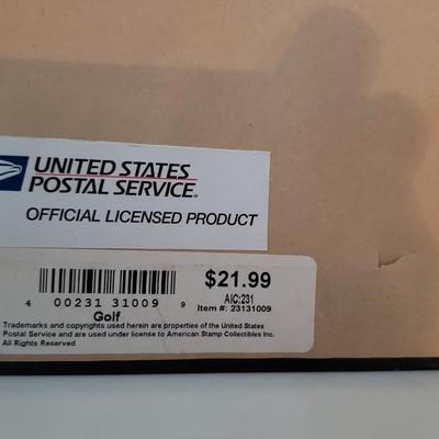 Framed stamps commemorating golf