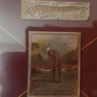 Framed stamps commemorating golf