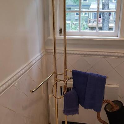Tall brass towel rack 6' tall