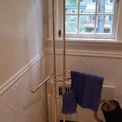 Tall brass towel rack 6' tall
