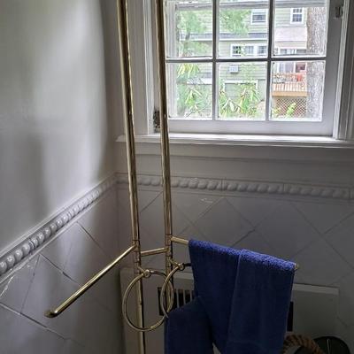 Tall brass towel rack 6' tall