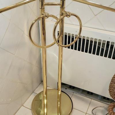 Tall brass towel rack 6' tall