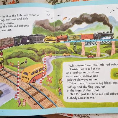 Large vintage "The Little Red Caboose" book