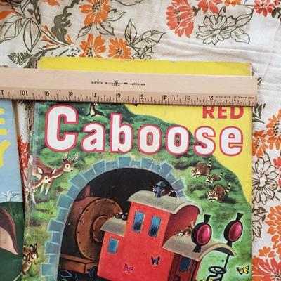 Large vintage "The Little Red Caboose" book