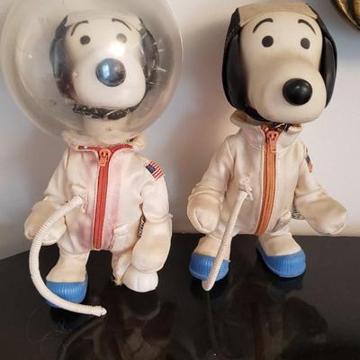 Two (2) Snoopy astronaut dolls 1969