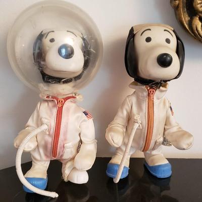 Two (2) Snoopy astronaut dolls 1969
