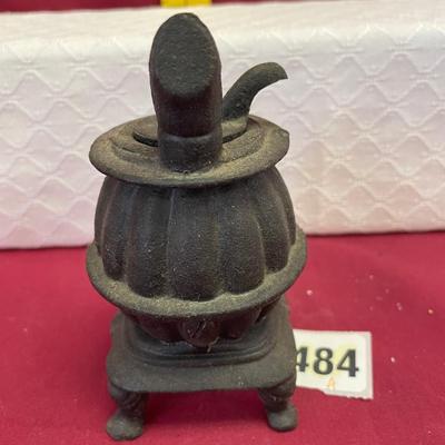 Vtg mini, cast iron pot belly stove