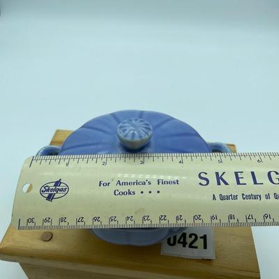 2 handle, blue,sugar bowl w/ lid
