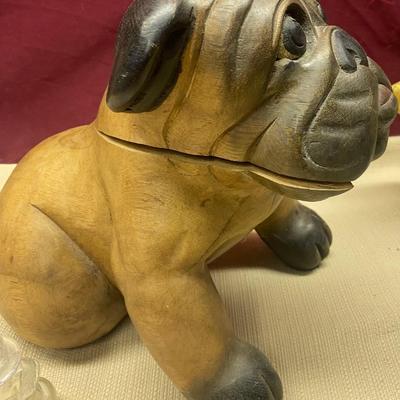 Cracked Wood Dog and Glass Dog
