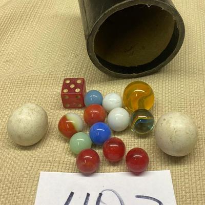 Vintage Marbles and Dice