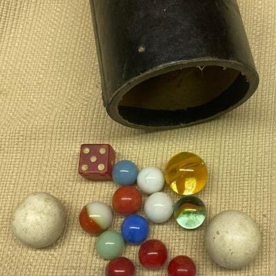 Vintage Marbles and Dice