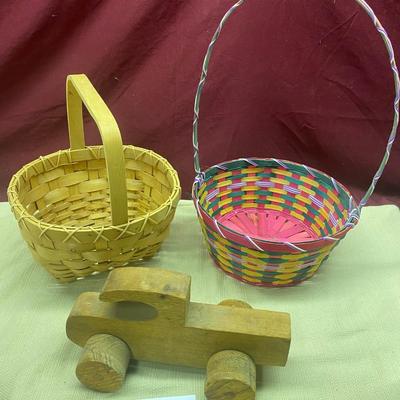 Baskets and Wooden Truck