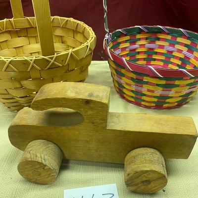 Baskets and Wooden Truck