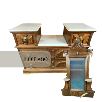 Lot 060 | American Victorian Dresser | Mirror | Marble Top