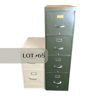 Lot 065 | Vintage Metal Filing Cabinets