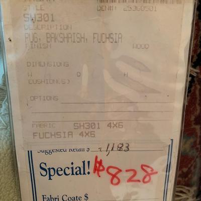 4 x 6 Fuchsia Wool Oriental Rug - Lot 144