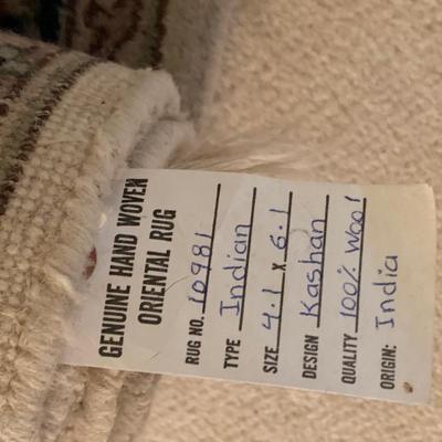 4 x 6 Kashan Wool Oriental Rug - India - Lot 146