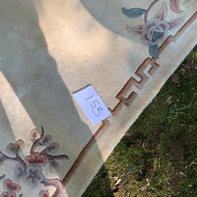 45â€ x 68â€ Beige Floral Wool Rug - Lot 153