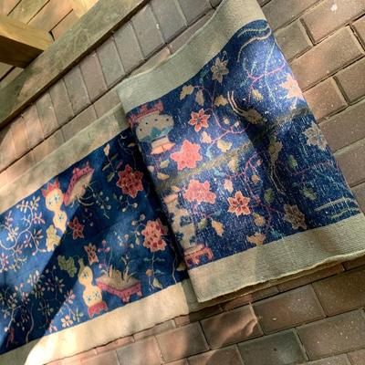 Early Asian Runner - Handmade Wool Rug - 113â€ x 32â€ Lot 154