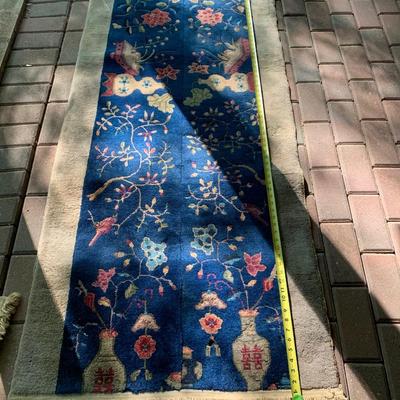 Early Asian Runner - Handmade Wool Rug - 113â€ x 32â€ Lot 154