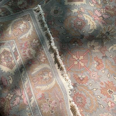 Ethan Allen New In Plastic Wool Rug - Amritsar Water Blue Khaki - Lot 157