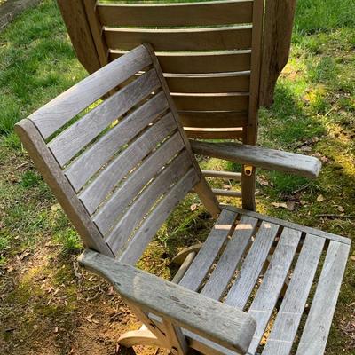 Teak Foldable Patio Set - 40â€ Diameter -Lot 162