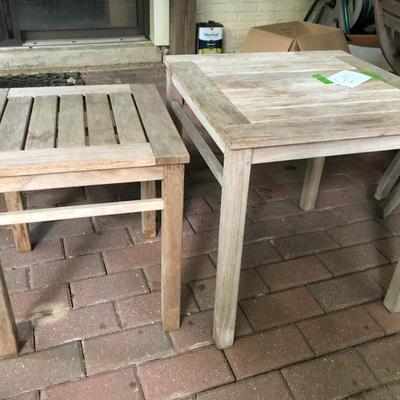 PAIR Teak Patio Tables