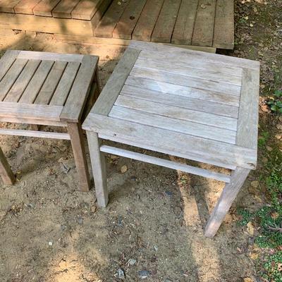 PAIR Teak Patio Tables